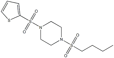 1-butylsulfonyl-4-thiophen-2-ylsulfonylpiperazine Struktur