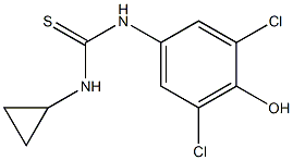 1-cyclopropyl-3-(3,5-dichloro-4-hydroxyphenyl)thiourea 化学構造式