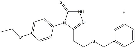 4-(4-ethoxyphenyl)-3-[2-[(3-fluorophenyl)methylsulfanyl]ethyl]-1H-1,2,4-triazole-5-thione Structure