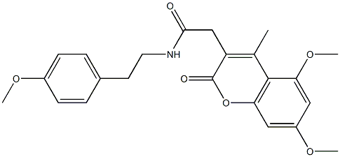 2-(5,7-dimethoxy-4-methyl-2-oxochromen-3-yl)-N-[2-(4-methoxyphenyl)ethyl]acetamide