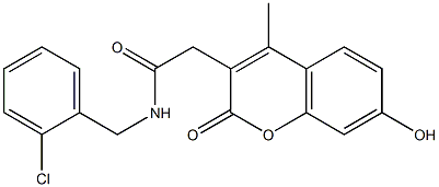 N-[(2-chlorophenyl)methyl]-2-(7-hydroxy-4-methyl-2-oxochromen-3-yl)acetamide Structure