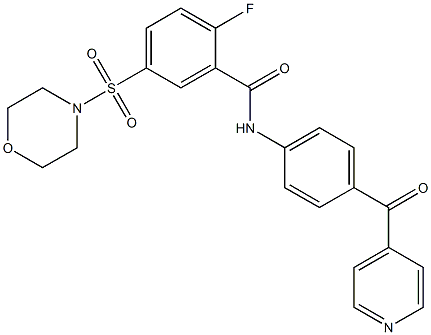 2-fluoro-5-morpholin-4-ylsulfonyl-N-[4-(pyridine-4-carbonyl)phenyl]benzamide Structure