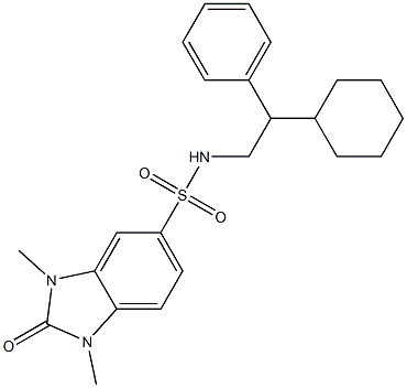 N-(2-cyclohexyl-2-phenylethyl)-1,3-dimethyl-2-oxobenzimidazole-5-sulfonamide Structure