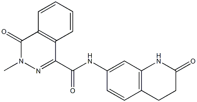 3-methyl-4-oxo-N-(2-oxo-3,4-dihydro-1H-quinolin-7-yl)phthalazine-1-carboxamide,,结构式