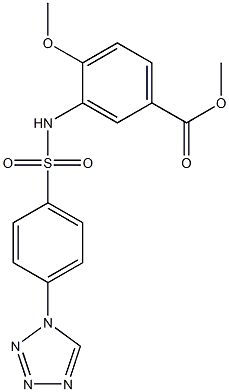 methyl 4-methoxy-3-[[4-(tetrazol-1-yl)phenyl]sulfonylamino]benzoate Struktur