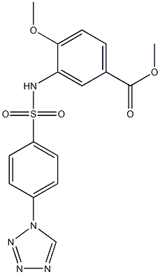 methyl 4-methoxy-3-[[4-(tetrazol-1-yl)phenyl]sulfonylamino]benzoate,,结构式