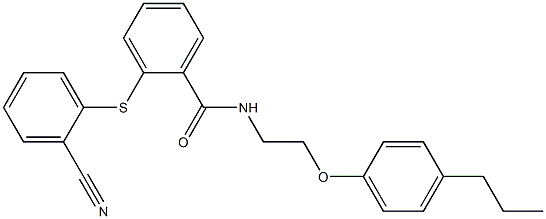 2-(2-cyanophenyl)sulfanyl-N-[2-(4-propylphenoxy)ethyl]benzamide Struktur
