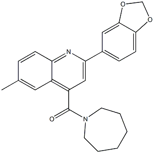 azepan-1-yl-[2-(1,3-benzodioxol-5-yl)-6-methylquinolin-4-yl]methanone Structure