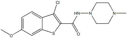 3-chloro-6-methoxy-N-(4-methylpiperazin-1-yl)-1-benzothiophene-2-carboxamide Struktur