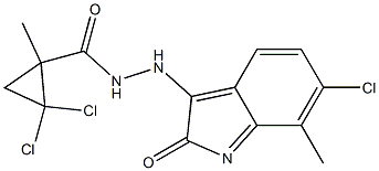 2,2-dichloro-N'-(6-chloro-7-methyl-2-oxoindol-3-yl)-1-methylcyclopropane-1-carbohydrazide Structure