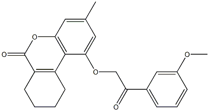 1-[2-(3-methoxyphenyl)-2-oxoethoxy]-3-methyl-7,8,9,10-tetrahydrobenzo[c]chromen-6-one Struktur