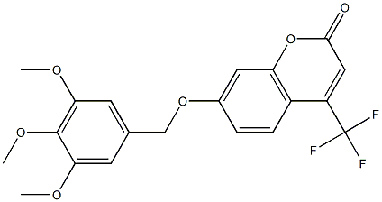 4-(trifluoromethyl)-7-[(3,4,5-trimethoxyphenyl)methoxy]chromen-2-one 结构式