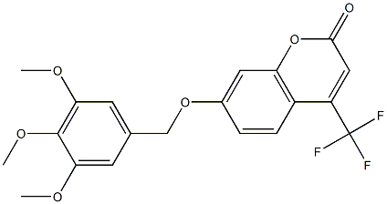 4-(trifluoromethyl)-7-[(3,4,5-trimethoxyphenyl)methoxy]chromen-2-one 化学構造式