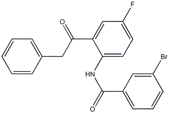 3-bromo-N-[4-fluoro-2-(2-phenylacetyl)phenyl]benzamide Struktur