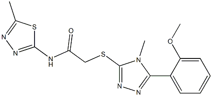 2-[[5-(2-methoxyphenyl)-4-methyl-1,2,4-triazol-3-yl]sulfanyl]-N-(5-methyl-1,3,4-thiadiazol-2-yl)acetamide Structure