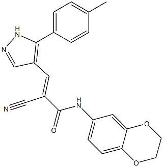 (E)-2-cyano-N-(2,3-dihydro-1,4-benzodioxin-6-yl)-3-[5-(4-methylphenyl)-1H-pyrazol-4-yl]prop-2-enamide Structure