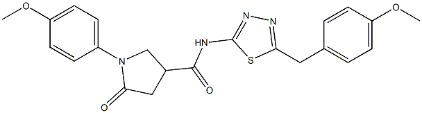 1-(4-methoxyphenyl)-N-[5-[(4-methoxyphenyl)methyl]-1,3,4-thiadiazol-2-yl]-5-oxopyrrolidine-3-carboxamide
