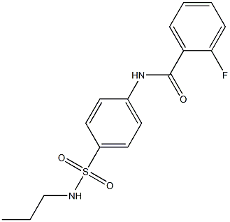 2-fluoro-N-[4-(propylsulfamoyl)phenyl]benzamide,,结构式