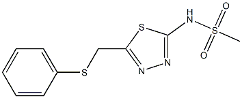 N-[5-(phenylsulfanylmethyl)-1,3,4-thiadiazol-2-yl]methanesulfonamide Struktur