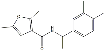 N-[1-(3,4-dimethylphenyl)ethyl]-2,5-dimethylfuran-3-carboxamide,,结构式