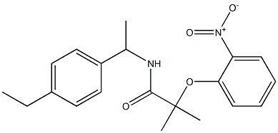 N-[1-(4-ethylphenyl)ethyl]-2-methyl-2-(2-nitrophenoxy)propanamide Struktur