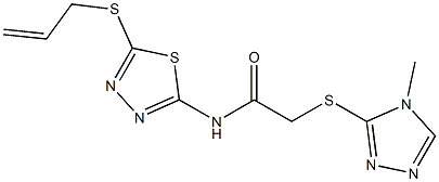 2-[(4-methyl-1,2,4-triazol-3-yl)sulfanyl]-N-(5-prop-2-enylsulfanyl-1,3,4-thiadiazol-2-yl)acetamide 结构式