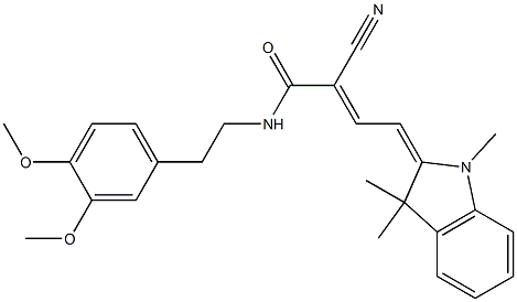 (E,4E)-2-cyano-N-[2-(3,4-dimethoxyphenyl)ethyl]-4-(1,3,3-trimethylindol-2-ylidene)but-2-enamide