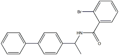 2-bromo-N-[1-(4-phenylphenyl)ethyl]benzamide,,结构式