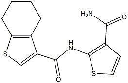 N-(3-carbamoylthiophen-2-yl)-4,5,6,7-tetrahydro-1-benzothiophene-3-carboxamide Structure