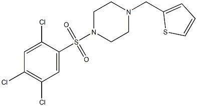 1-(thiophen-2-ylmethyl)-4-(2,4,5-trichlorophenyl)sulfonylpiperazine 化学構造式