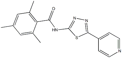 2,4,6-trimethyl-N-(5-pyridin-4-yl-1,3,4-thiadiazol-2-yl)benzamide Structure