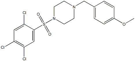 1-[(4-methoxyphenyl)methyl]-4-(2,4,5-trichlorophenyl)sulfonylpiperazine 化学構造式