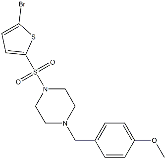 1-(5-bromothiophen-2-yl)sulfonyl-4-[(4-methoxyphenyl)methyl]piperazine 化学構造式