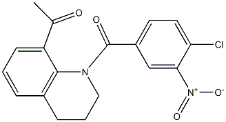 1-[1-(4-chloro-3-nitrobenzoyl)-3,4-dihydro-2H-quinolin-8-yl]ethanone,,结构式