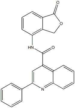 N-(1-oxo-3H-2-benzofuran-4-yl)-2-phenylquinoline-4-carboxamide Struktur