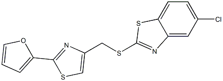 5-chloro-2-[[2-(furan-2-yl)-1,3-thiazol-4-yl]methylsulfanyl]-1,3-benzothiazole Structure