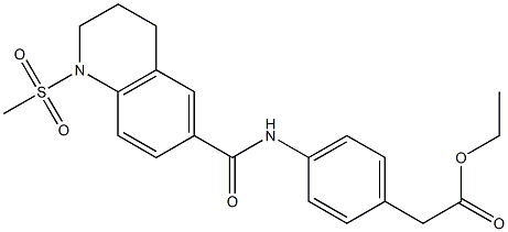 ethyl 2-[4-[(1-methylsulfonyl-3,4-dihydro-2H-quinoline-6-carbonyl)amino]phenyl]acetate Structure