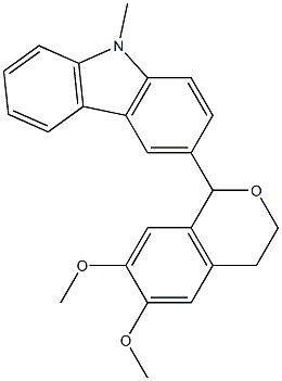 3-(6,7-dimethoxy-3,4-dihydro-1H-isochromen-1-yl)-9-methylcarbazole Struktur