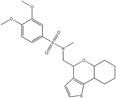 N-(5a,6,7,8,9,9a-hexahydro-4H-thieno[3,2-c]chromen-4-ylmethyl)-3,4-dimethoxy-N-methylbenzenesulfonamide Structure