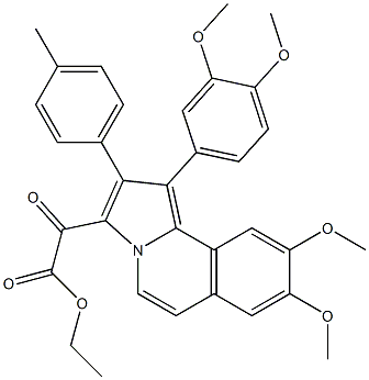 ethyl 2-[1-(3,4-dimethoxyphenyl)-8,9-dimethoxy-2-(4-methylphenyl)pyrrolo[2,1-a]isoquinolin-3-yl]-2-oxoacetate Struktur