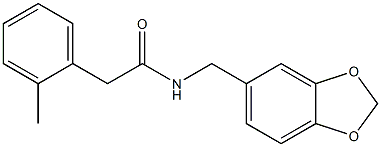 N-(1,3-benzodioxol-5-ylmethyl)-2-(2-methylphenyl)acetamide 化学構造式