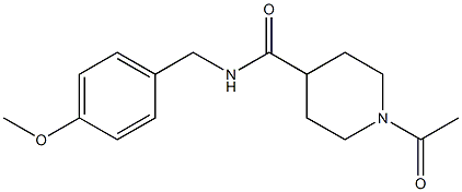 1-acetyl-N-[(4-methoxyphenyl)methyl]piperidine-4-carboxamide 结构式