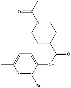 1-acetyl-N-(2-bromo-4-methylphenyl)piperidine-4-carboxamide Struktur