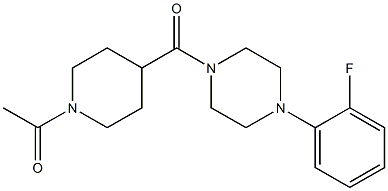 1-[4-[4-(2-fluorophenyl)piperazine-1-carbonyl]piperidin-1-yl]ethanone Struktur