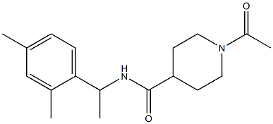 1-acetyl-N-[1-(2,4-dimethylphenyl)ethyl]piperidine-4-carboxamide Struktur