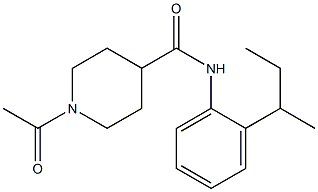 1-acetyl-N-(2-butan-2-ylphenyl)piperidine-4-carboxamide 结构式