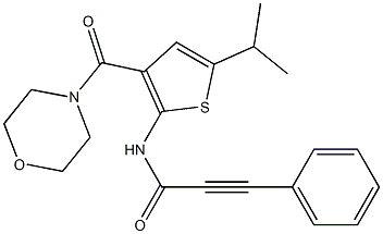 N-[3-(morpholine-4-carbonyl)-5-propan-2-ylthiophen-2-yl]-3-phenylprop-2-ynamide Struktur