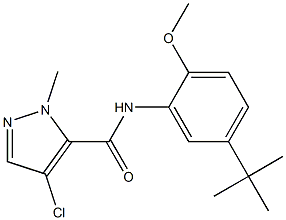 N-(5-tert-butyl-2-methoxyphenyl)-4-chloro-2-methylpyrazole-3-carboxamide Structure