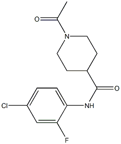 1-acetyl-N-(4-chloro-2-fluorophenyl)piperidine-4-carboxamide Structure