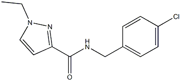 N-[(4-chlorophenyl)methyl]-1-ethylpyrazole-3-carboxamide 化学構造式